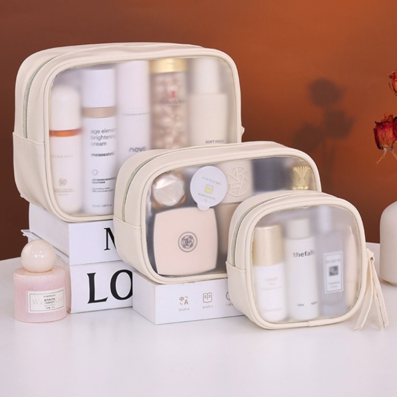 Luxury Skincare Set - Semi-transparent Luxury Makeup Bag Set, 3pcs