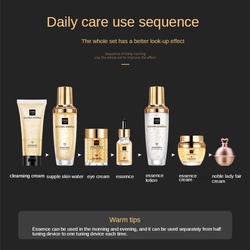 Women 24K Gold Skin Care Set 9 - огляд і ціна Luxury Skincare Cleanser