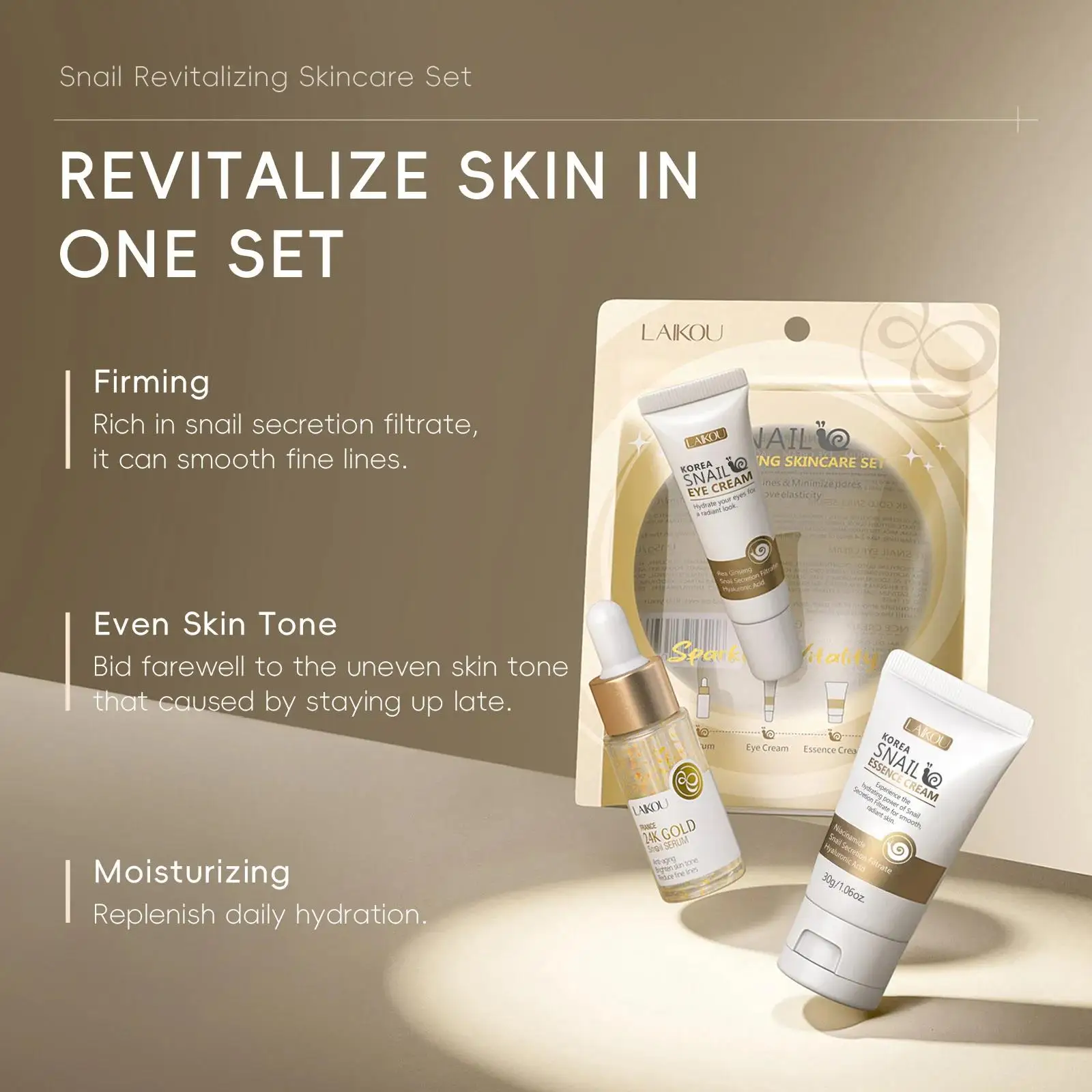 24K Gold Snail Repair Serum Ey - огляд і ціна Luxury Skincare Set For Women