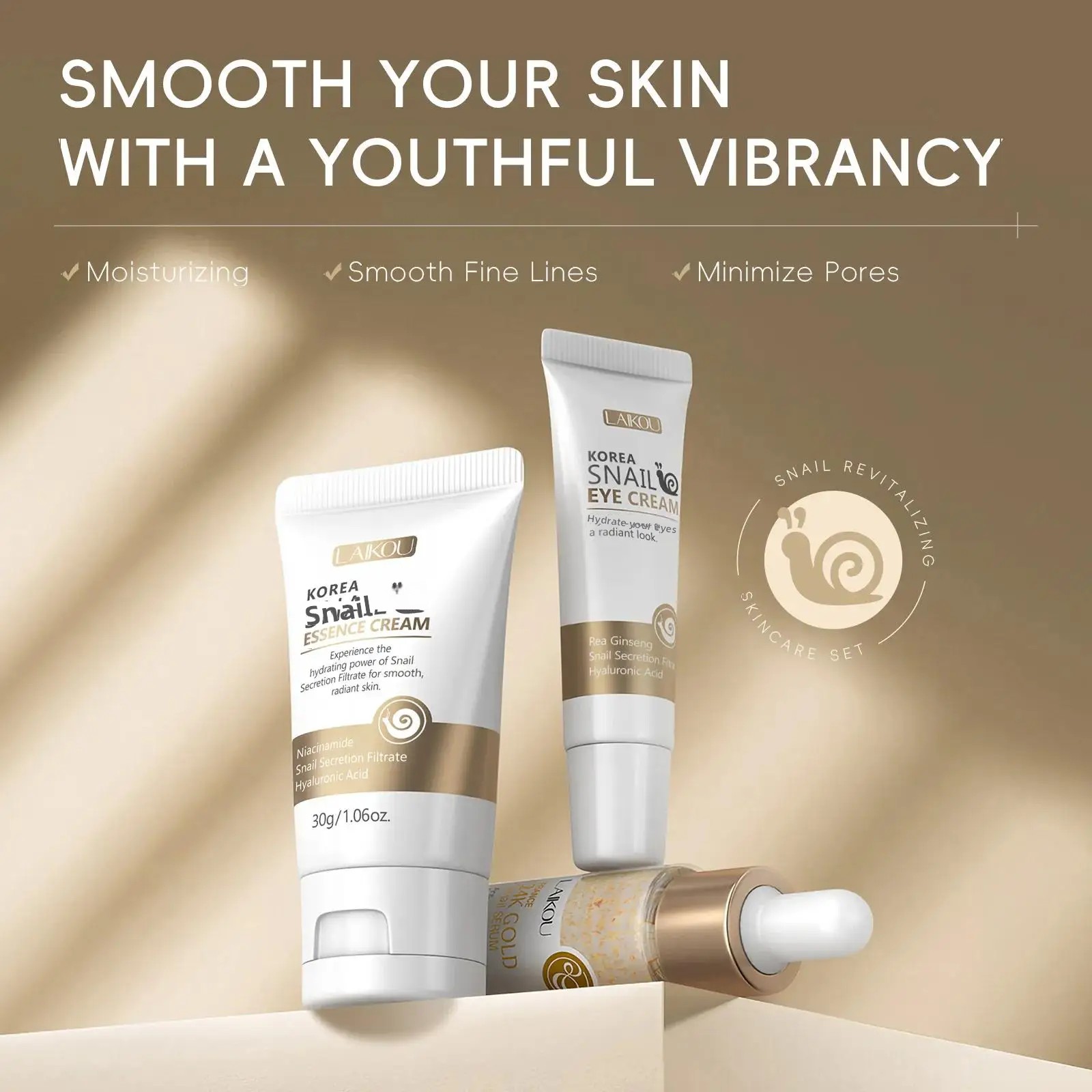24K Gold Snail Repair Serum Ey - огляд і ціна Luxury Skincare Set For Women