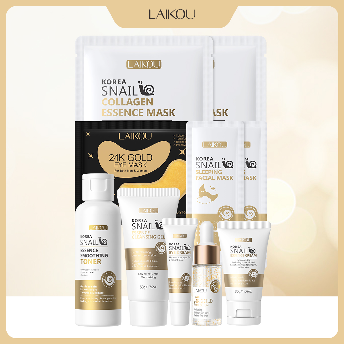 LAIKOU Snail 24K Gold Skincare - огляд і ціна Luxury Skincare Set