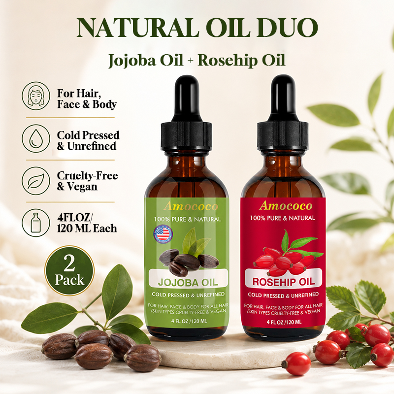 Amococo 2pcs Jojoba Oil and Ro - огляд і ціна Cold Pressed Rose Hip