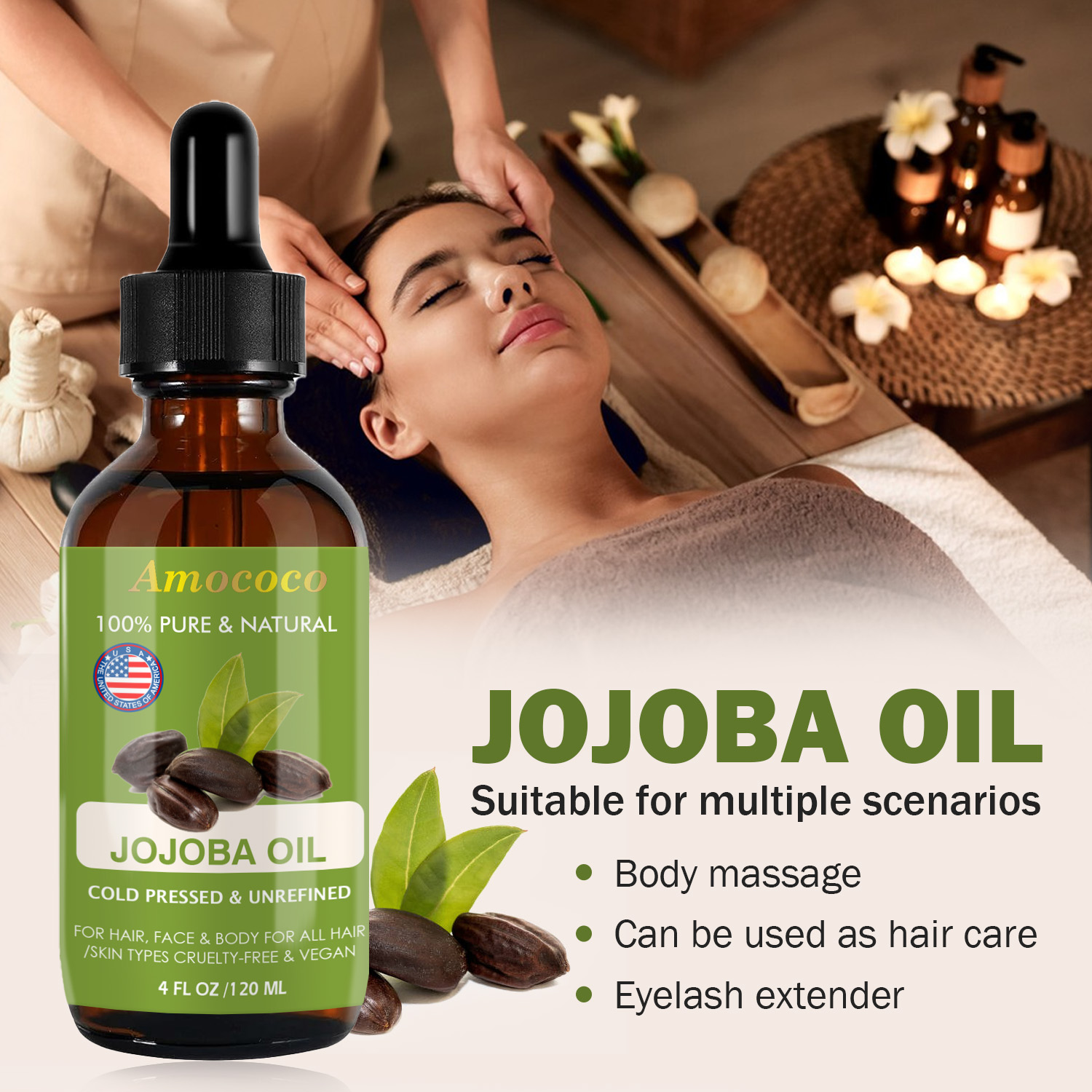 Amococo 2pcs Jojoba Oil and Ro - огляд і ціна Cold Pressed Rose Hip