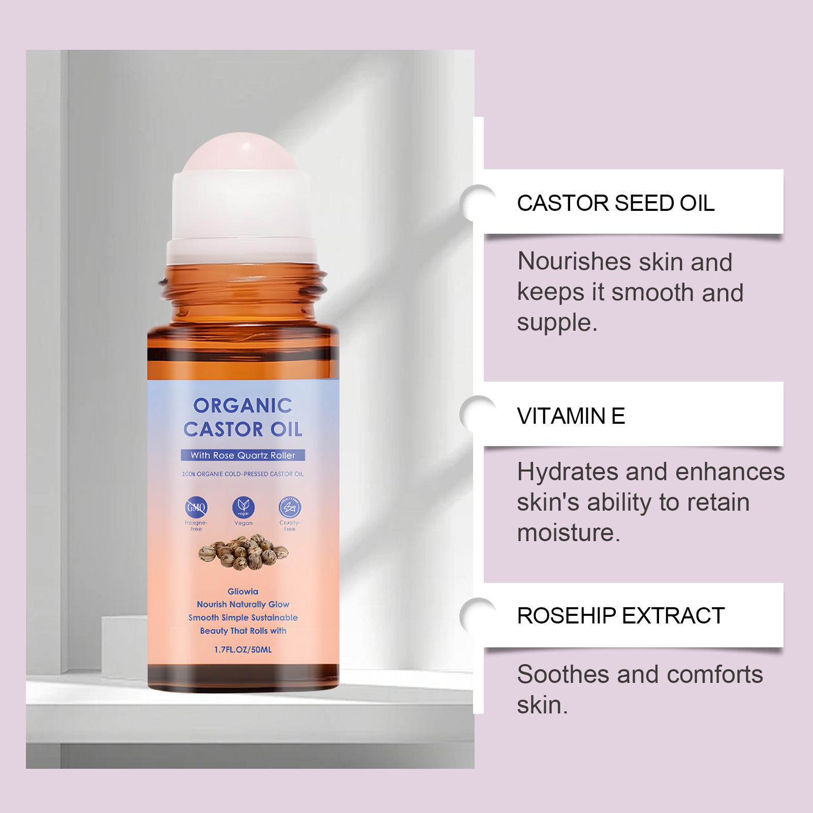 Natural Organic Castor Oil Col - огляд і ціна Cold Pressed Rose Hip